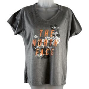 The North Face Graphic Short Sleeves T Shirt Gray Orange L gym athletic 73-51